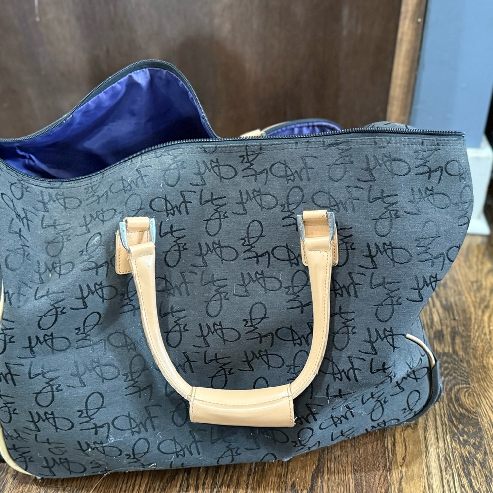 DKNY Black and Tan Signature Tote